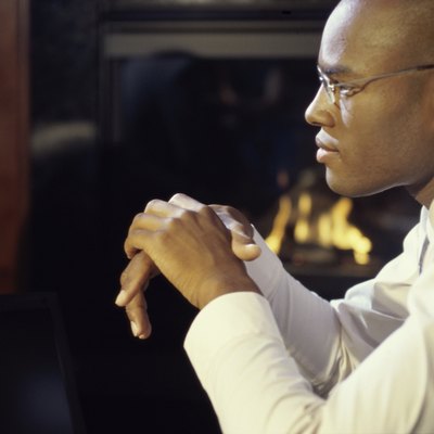 Businessman sitting and thinking