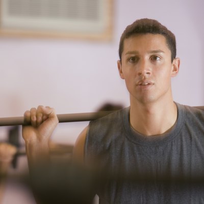 Man lifting barbell