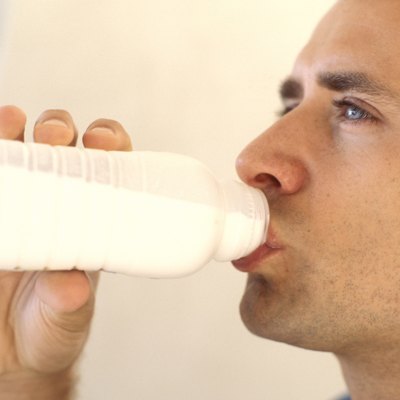 Man drinking milk