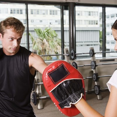 Man boxing at gym