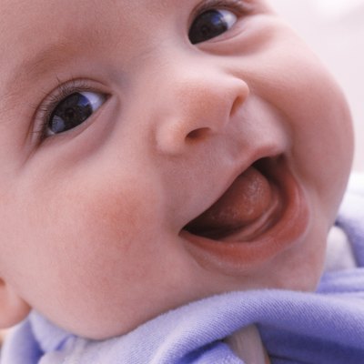 caucasian baby smiling