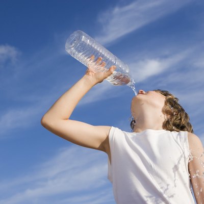 Boy drinking water