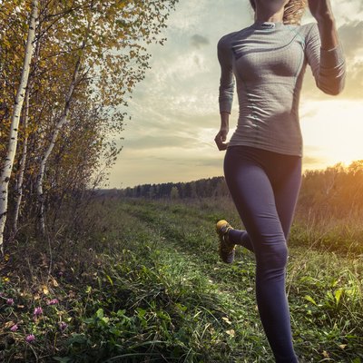 Runner in a forest