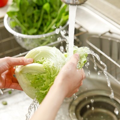 I wash vegetables