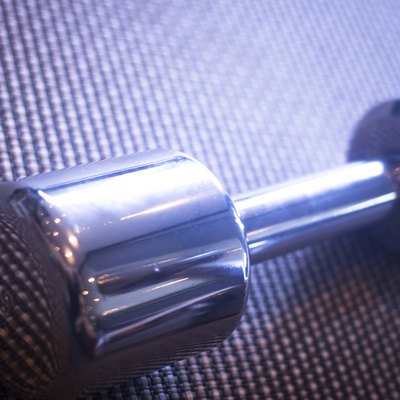 Dumbbell gym weights in sports health club