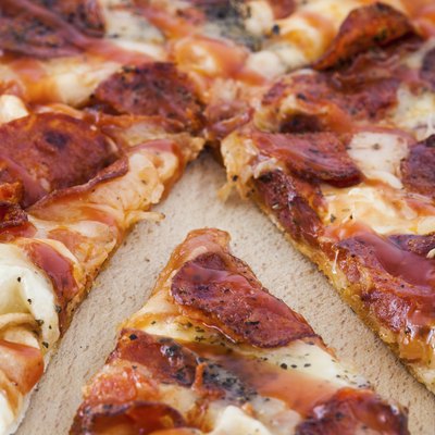Sliced pizza pie