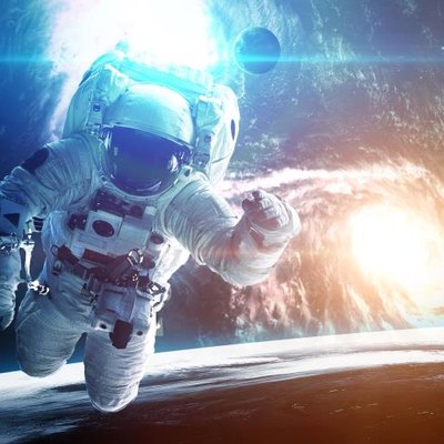 Astronaut in outer space. Elements of this image furnished by NASA.