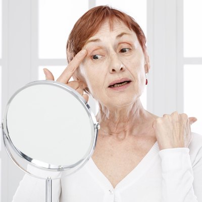 Mature woman and wrinkles.