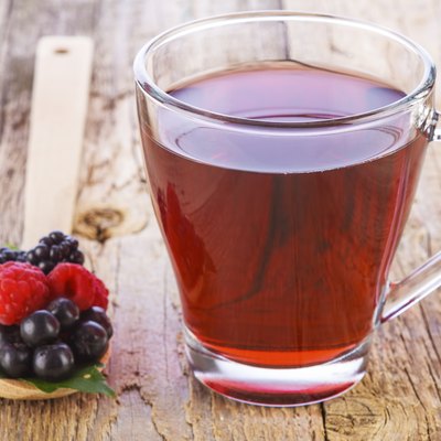 Fruit red tea with wild berries