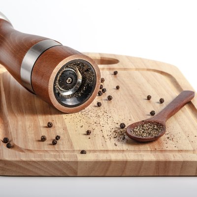 black pepper on the board