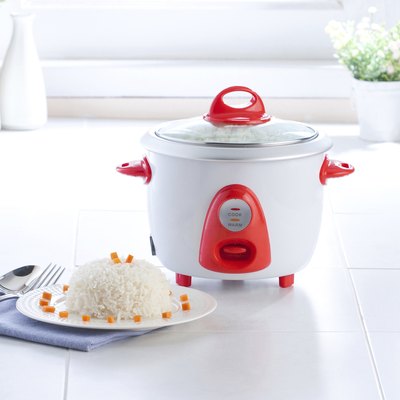 Electric rice cooking pot in the kitchen