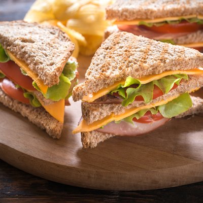 Served club sandwiches