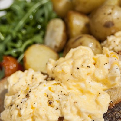 Scrambled Eggs top of toasted bread