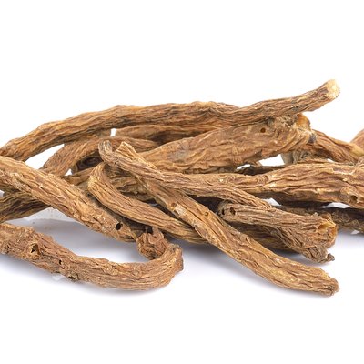 angelica sinensis herb on white background