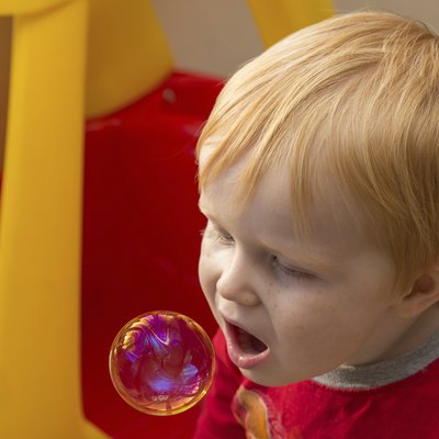 Preschooler Eating a Bubble!