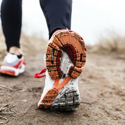 Walking or running legs sport shoes
