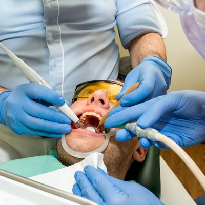 Dentist doing a dental treatment on a patient
