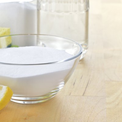 Natural cleaners. Vinegar, baking soda, salt and lemon.