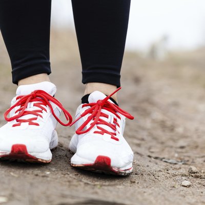 Walking or running legs sport shoes