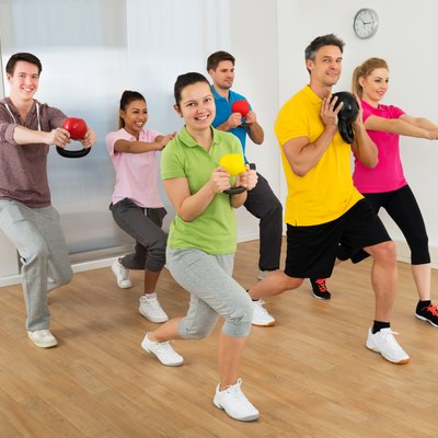 Multiethnic Group Of Happy People Exercising