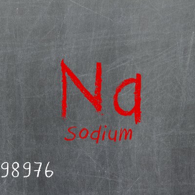 Isolated blackboard with periodic table, Sodium