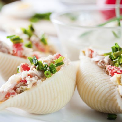 Delicious conchiglie pasta with tuna