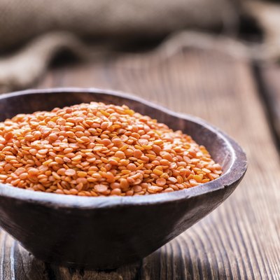 Red Lentils in a Bowl
