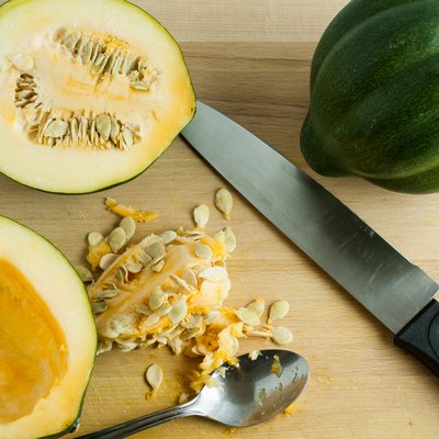 Acorn Squash on a Cutting Board