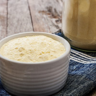 corn flour on wooden background