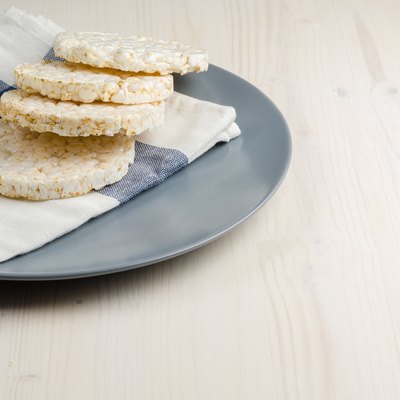 rice cake, puffed rice on table