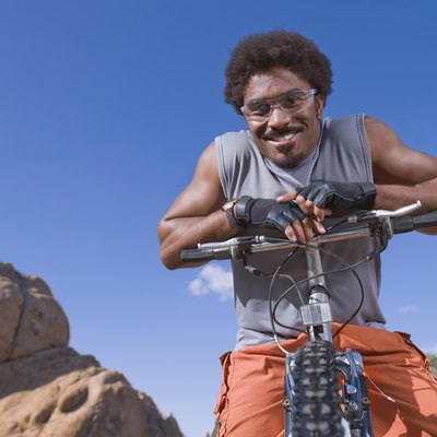 African man on mountain bike