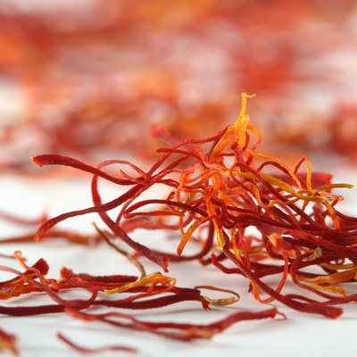 spanish saffron treads super macro shot