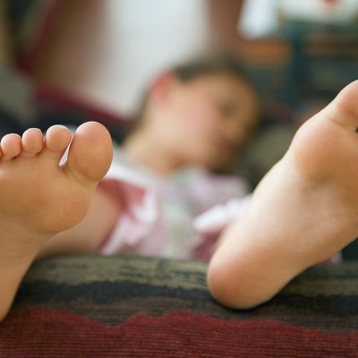 Girl lying on sofa