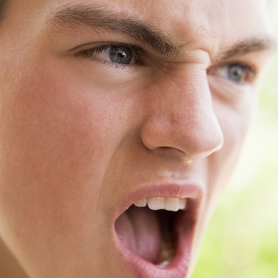 Angry teenage boy