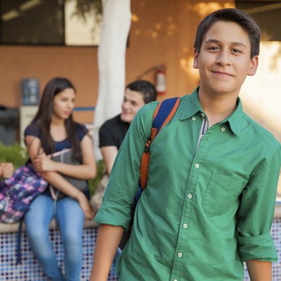 Handsome high school student