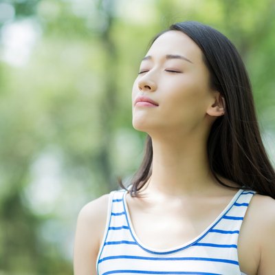 girl breathing