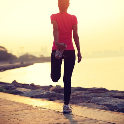healthy lifestyle beautiful asian woman stretching legs