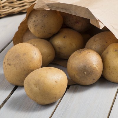 Potatoes in a brown paper bag