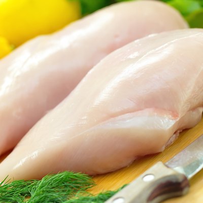Raw chicken fillet with vegetables prepared for cooking