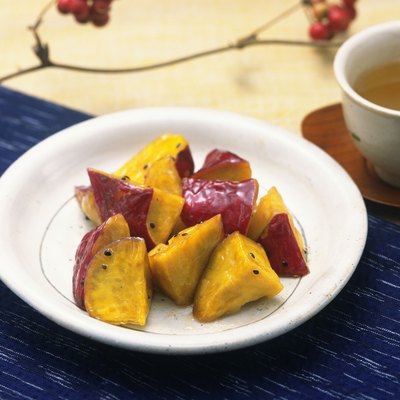 Fried Sweet Potato, High Angle View, Differential Focus
