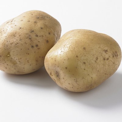 Two potatoes, close up