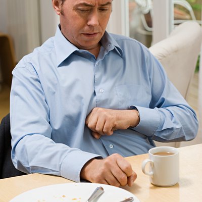 Man with indigestion