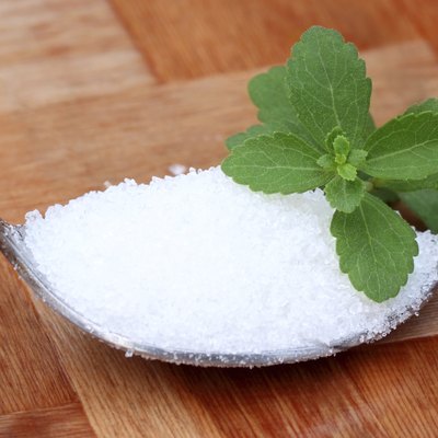 Stevia with spoonful of suger