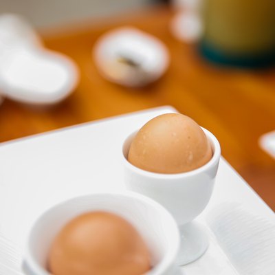 Two hard boiled eggs