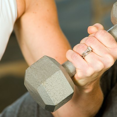 Woman lifting weights