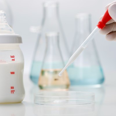 Research of milk in laboratory