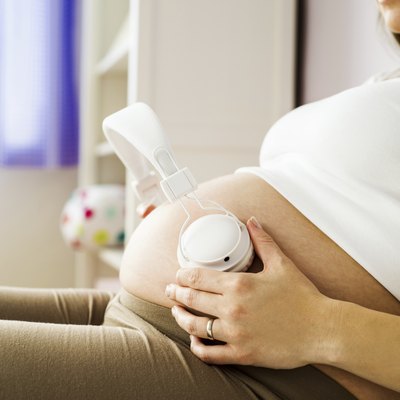 Pregnant woman at home