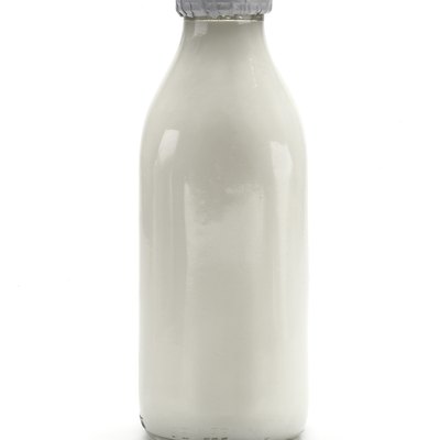 Close-up of a bottle of milk