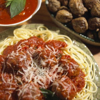Spaghetti and meatballs with sauce