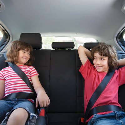 Children sat in a car